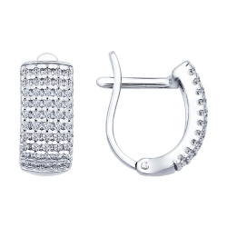 Cercei din argint  cu pietre Cubic Zirconia Incolor