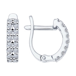 Cercei din argint  cu pietre Cubic Zirconia Incolor