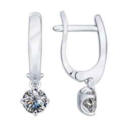 Cercei Suspendați din argint  cu pietre Cubic Zirconia Incolor