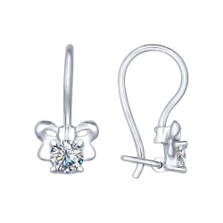 Cercei p-u copii din argint  cu pietre Cubic Zirconia Incolor