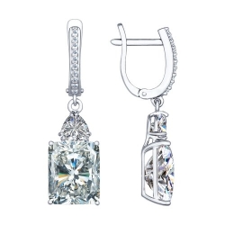 Cercei Suspendați din argint  cu pietre Cubic Zirconia Incolor