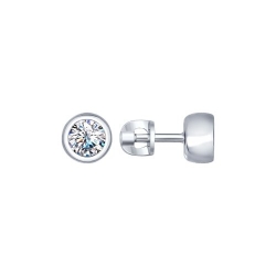Cercei Pusete din argint  cu pietre Cubic Zirconia Incolor