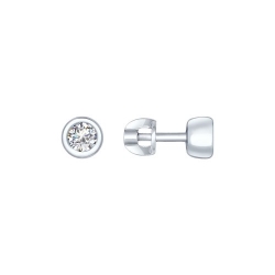 Cercei Pusete din argint  cu pietre Cubic Zirconia Incolor