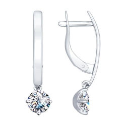 Cercei Suspendați din argint  cu pietre Cubic Zirconia Incolor