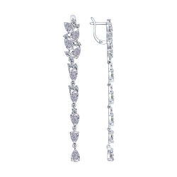 Cercei Suspendați din argint  cu pietre Cubic Zirconia Incolor