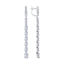 Cercei Suspendați din argint  cu pietre Cubic Zirconia Incolor