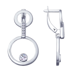 Cercei Suspendați din argint  cu pietre Cubic Zirconia Incolor