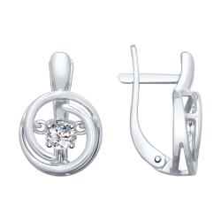 Cercei din argint  cu pietre Cubic Zirconia Incolor