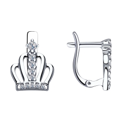 Cercei p-u copii din argint  cu pietre Cubic Zirconia Incolor
