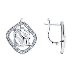 Cercei din argint  cu pietre Cubic Zirconia Incolor