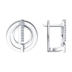 Cercei din argint  cu pietre Cubic Zirconia Incolor
