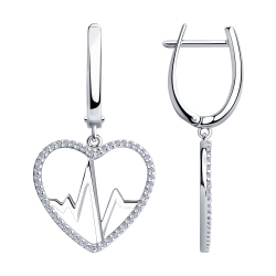 Cercei Suspendați din argint  cu pietre Cubic Zirconia Incolor