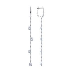 Cercei Suspendați din argint  cu pietre Cubic Zirconia Incolor