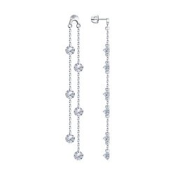 Cercei Pusete din argint  cu pietre Cubic Zirconia Incolor