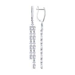 Cercei Suspendați din argint  cu pietre Cubic Zirconia Incolor