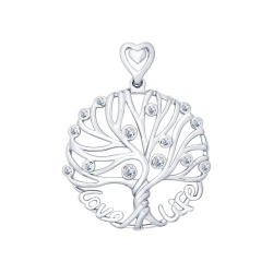 Pandantiv din argint  cu pietre Cubic Zirconia Incolor