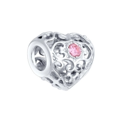 Pandantiv din argint  cu pietre Cubic Zirconia Roz