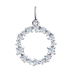 Pandantiv din argint  cu pietre Cubic Zirconia Incolor