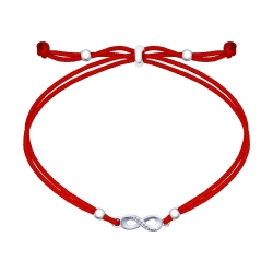 Brățară din argint  cu pietre Cubic Zirconia Incolor, Textil