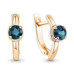 Cercei din aur roșu cu pietre Diamant, Topaz London