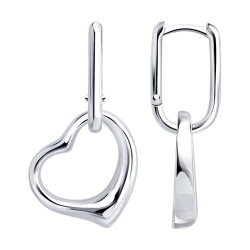 Серьги Конго из серебра без камней