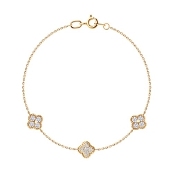 Brățară din aur roșu cu pietre Cubic Zirconia Incolor