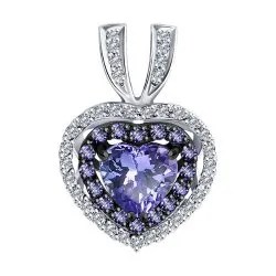 Pandantiv din aur alb cu Diamant, Tanzanit