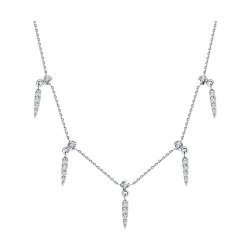 Colier din aur alb cu pietre Diamant