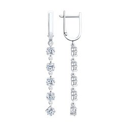 Cercei Suspendați din argint  cu pietre Cubic Zirconia Incolor
