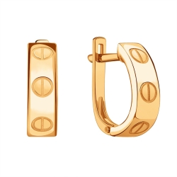 Cercei din aur roșu fără pietre