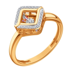 Inel din aur roșu cu Diamant