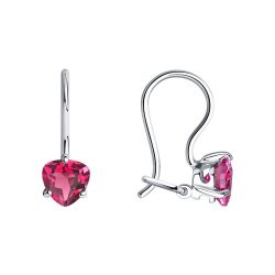 Cercei p-u copii din argint  cu pietre Cubic Zirconia Roz