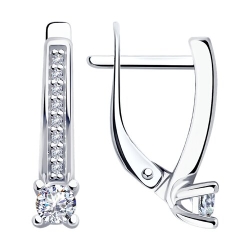 Cercei din argint  cu pietre Cubic Zirconia Incolor