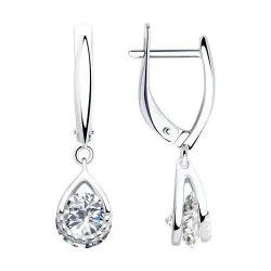 Cercei Suspendați din argint cu Cubic Zirconia Incolor