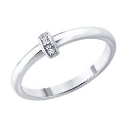 Кольцо из серебра с камнями Бриллиант