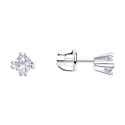 Cercei Pusete din argint  cu pietre Cubic Zirconia Incolor
