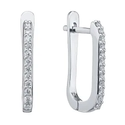 Cercei din aur alb cu Diamant