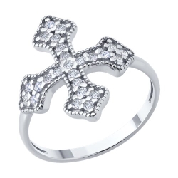 Inel din argint  cu pietre Cubic Zirconia Incolor