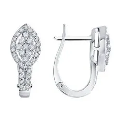 Cercei din aur alb cu Diamant