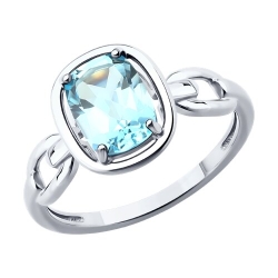 Inel din argint  cu pietre Topaz albastru