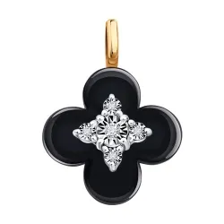 Pandantiv din aur alb și roșu cu Diamant, Ceramica neagră
