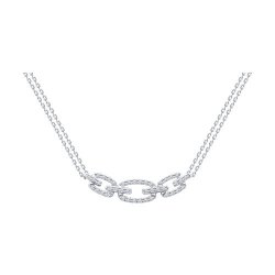Colier din aur alb cu pietre Diamant