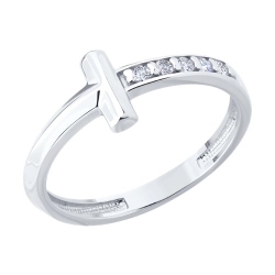 Inel din argint  cu pietre Cubic Zirconia Incolor