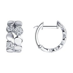 Серьги из серебра с камнями Фианит