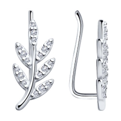 Cercei din argint  cu pietre Cubic Zirconia Incolor