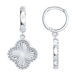 Cercei Creole din argint  cu pietre Cubic Zirconia Incolor