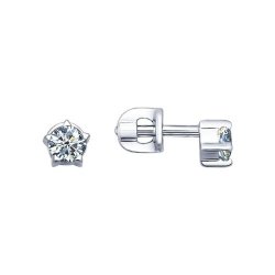 Cercei Pusete din argint  cu pietre Cubic Zirconia Incolor
