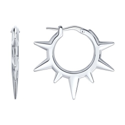 Серьги Конго из серебра без камней