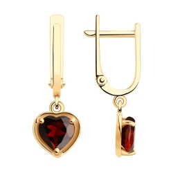 Cercei Suspendați din aur roșu cu pietre Granat