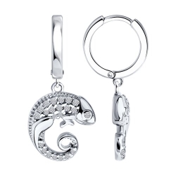Cercei Creole din argint  cu pietre Cubic Zirconia Incolor